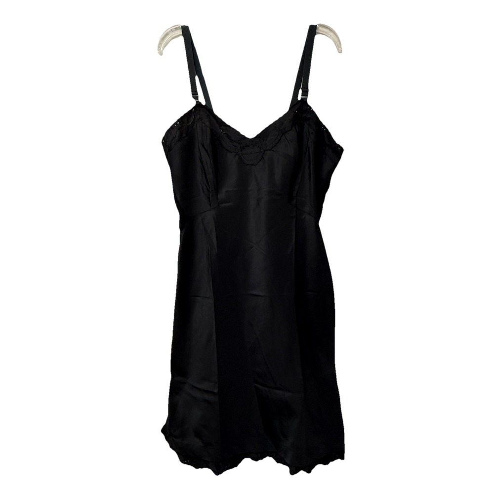 1950's BARBIZON CONTURA Tafredda Full Slip Black With Stretch Sides Size 13